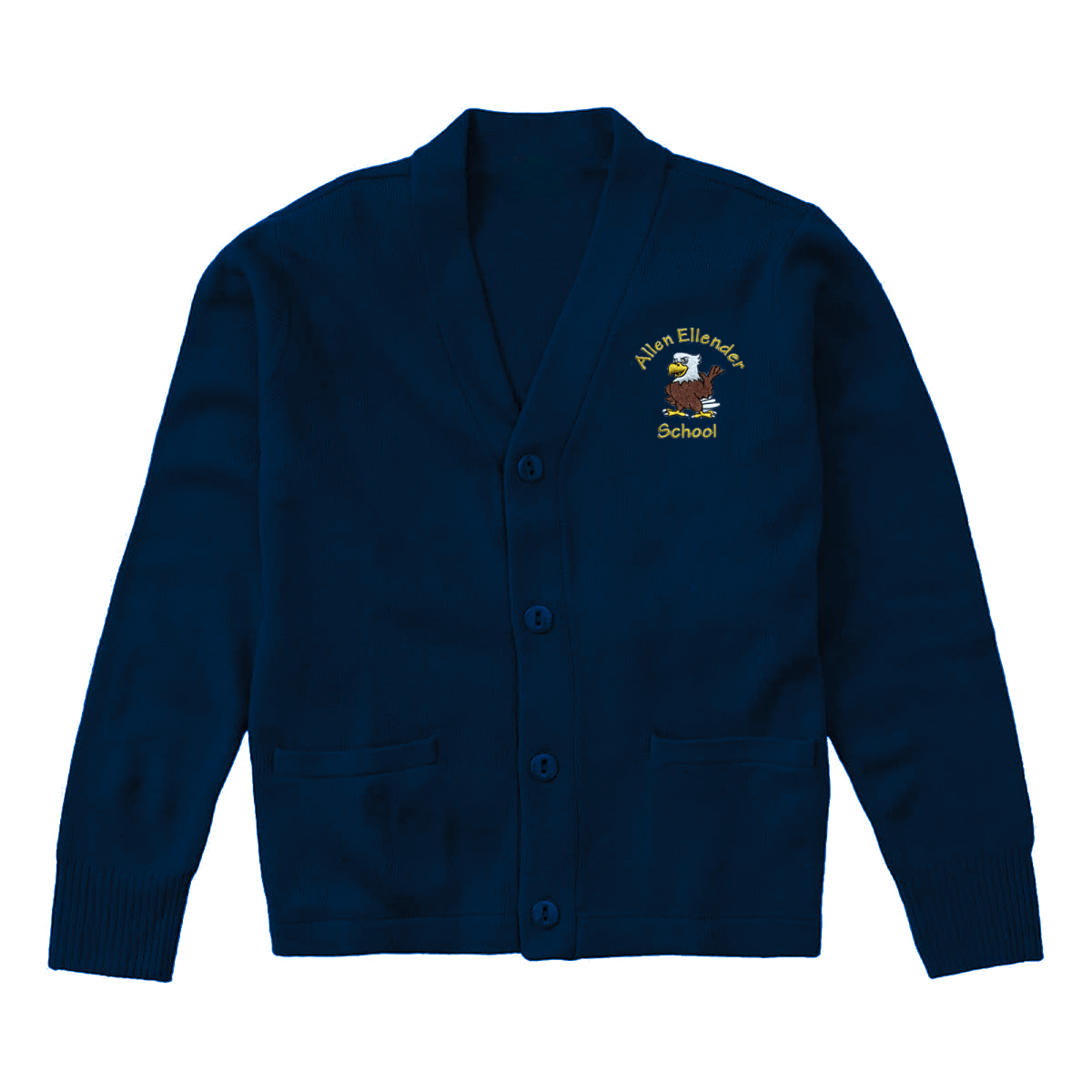 Allen Ellender Navy Cardigan V - Neck - Logo Express Uniforms - School Uniforms