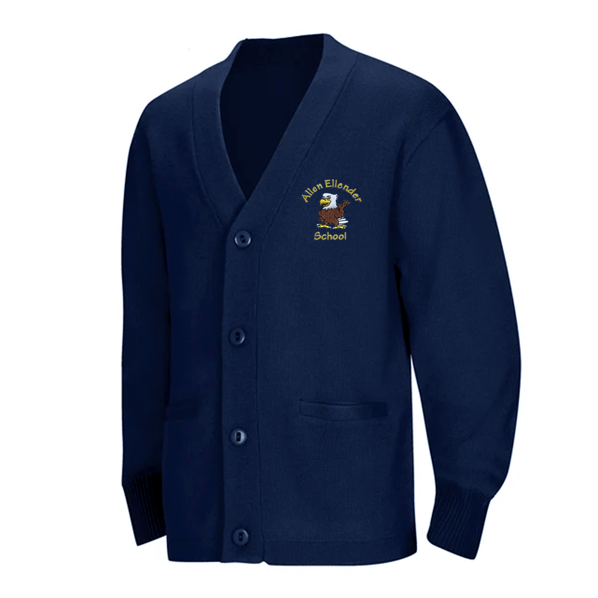 Allen Ellender Navy Cardigan V - Neck - Logo Express Uniforms - School Uniforms