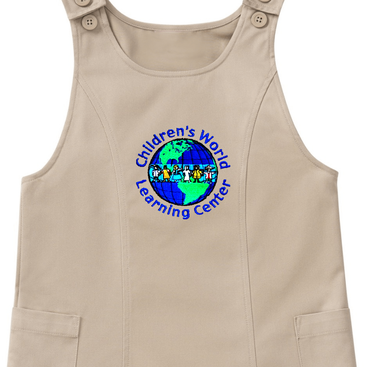 Children's World Girls Khaki Jumper - Logo Express Uniforms - School Uniforms