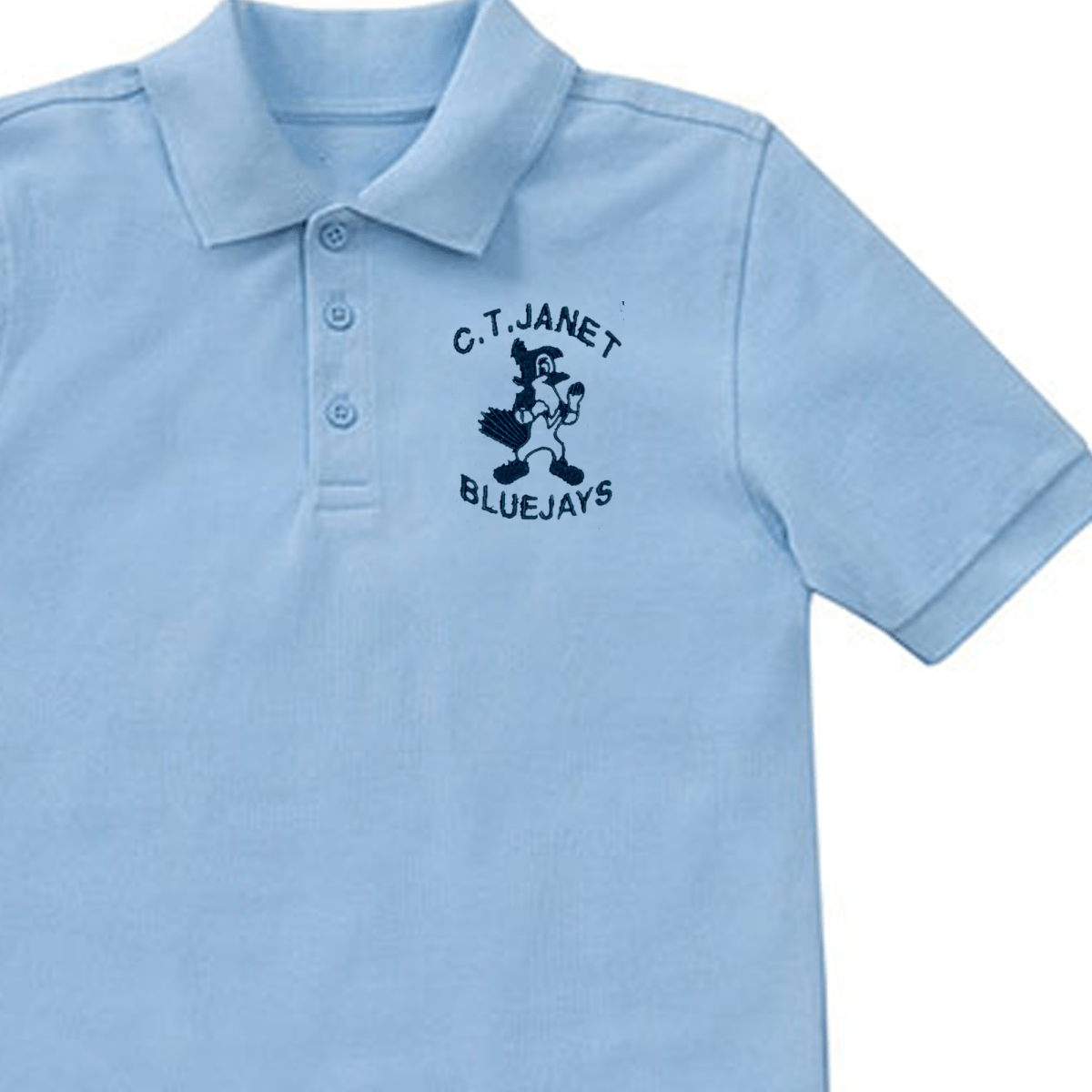 C.T. Janet 6th - 7th Light Blue Polo - Logo Express Uniforms - School Uniforms