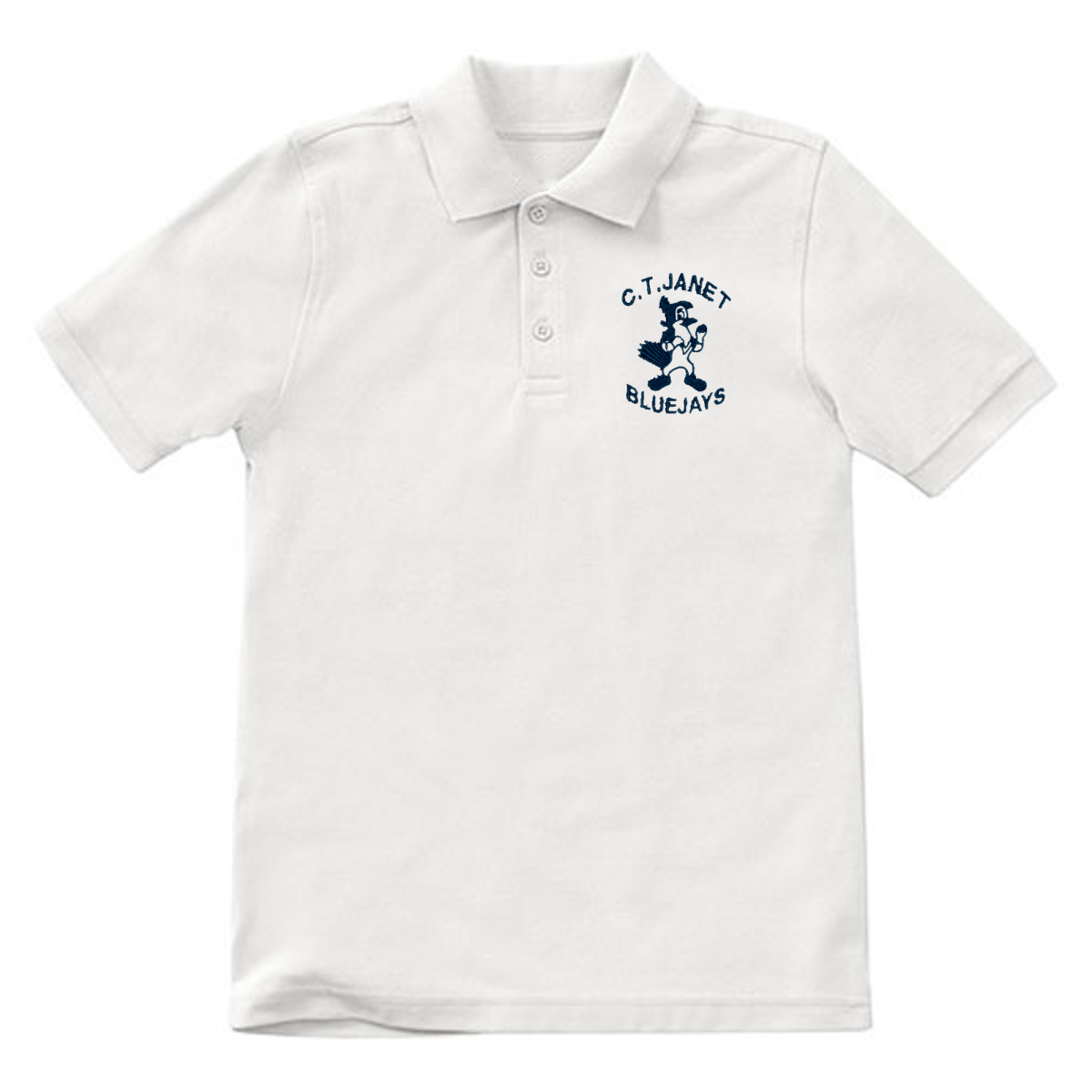 C.T. Janet 8th White Polo - Logo Express Uniforms - School Uniforms