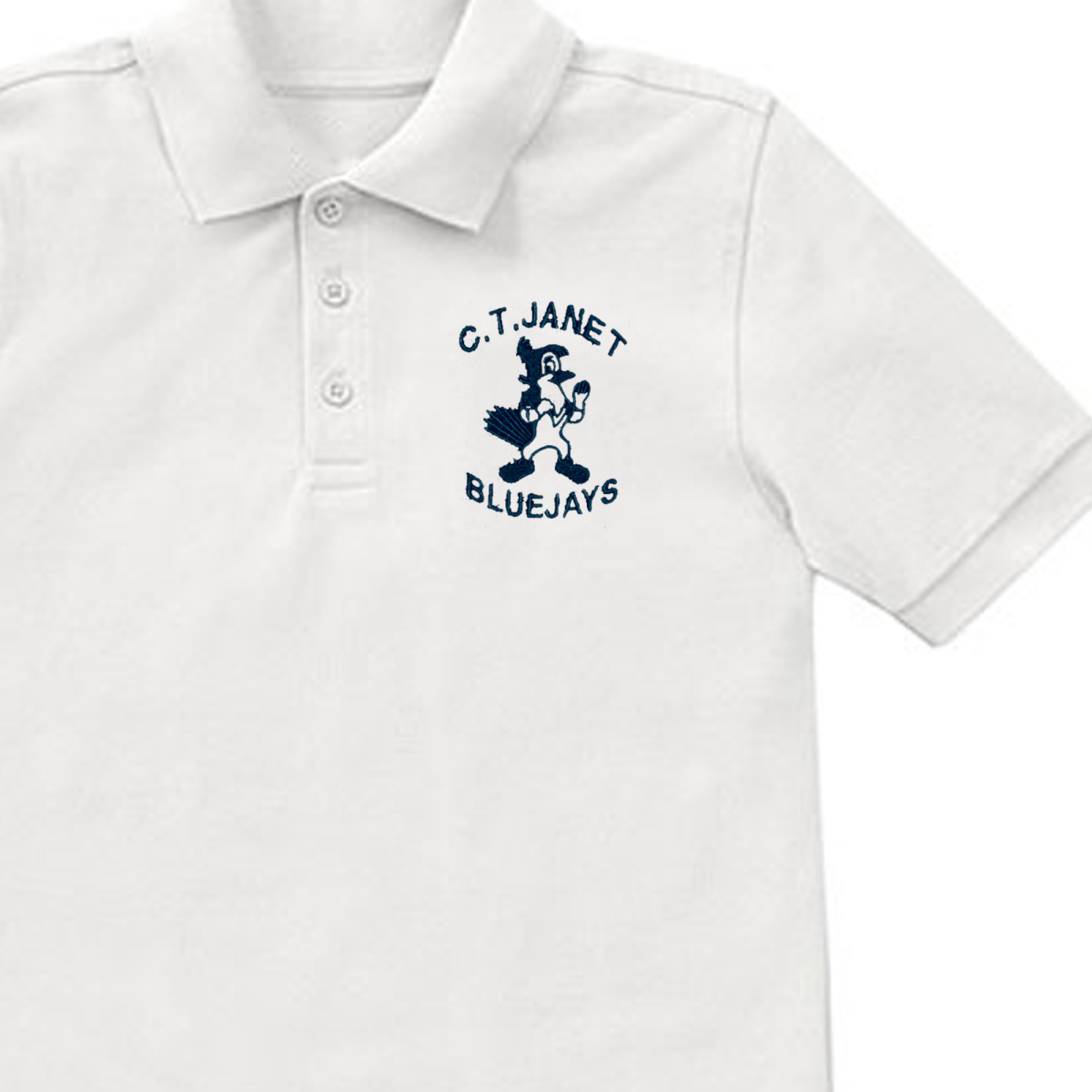 C.T. Janet 8th White Polo - Logo Express Uniforms - School Uniforms