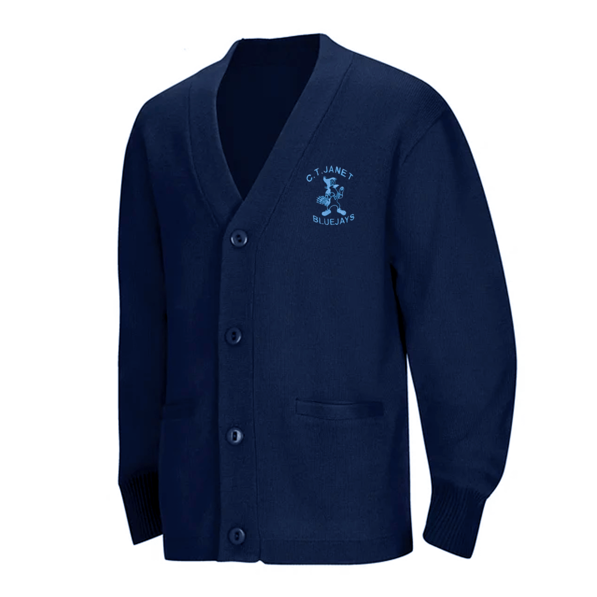 C.T. Janet Navy Cardigan V - Neck - Logo Express Uniforms - School Uniforms