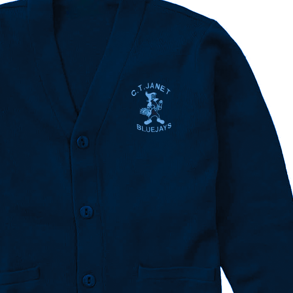 C.T. Janet Navy Cardigan V - Neck - Logo Express Uniforms - School Uniforms