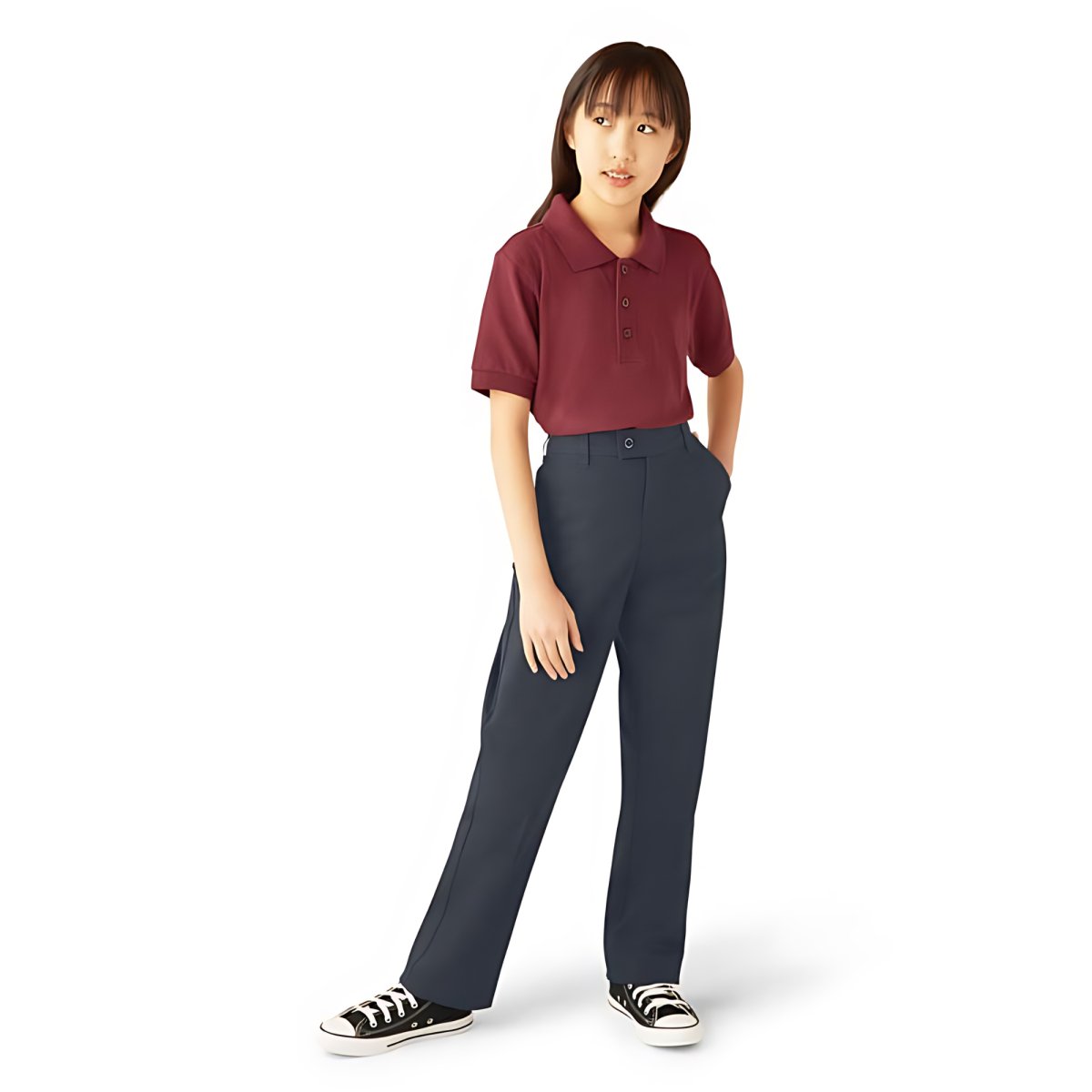 Dickies Girls Slim Fit Pants Dark Navy - Logo Express Uniforms - School Uniforms