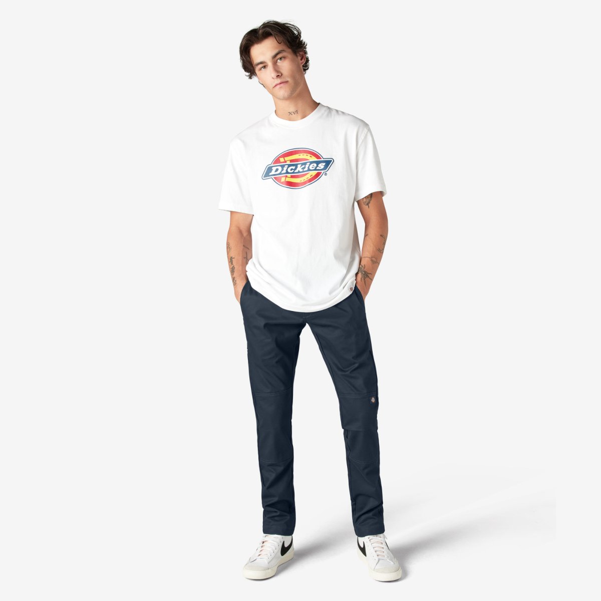 Dickies Men's 811 Skinny Fit Work Pants Dark Navy - Logo Express Uniforms - School Uniforms