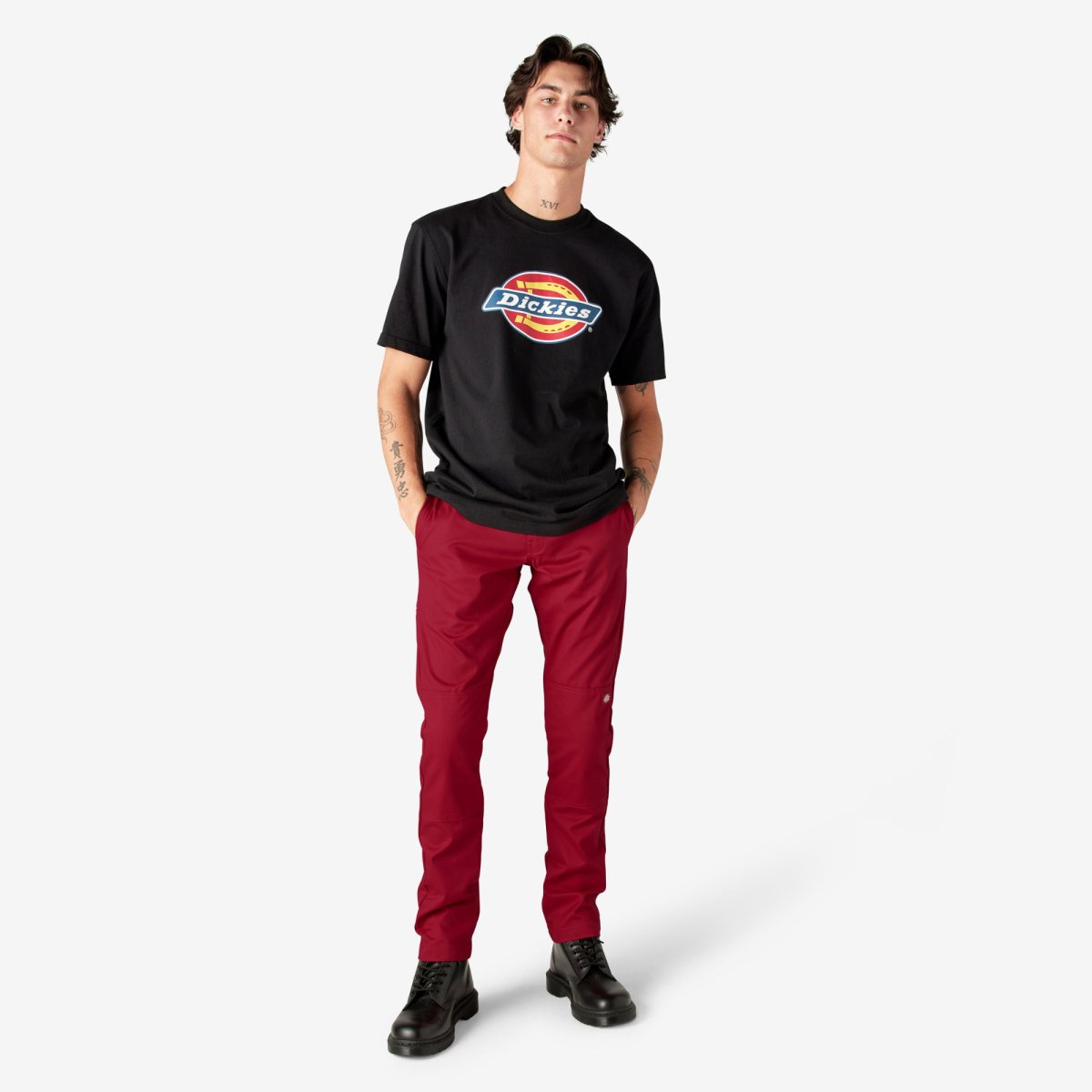 Dickies Men's 811 Skinny Fit Work Pants English Red - Logo Express Uniforms - School Uniforms