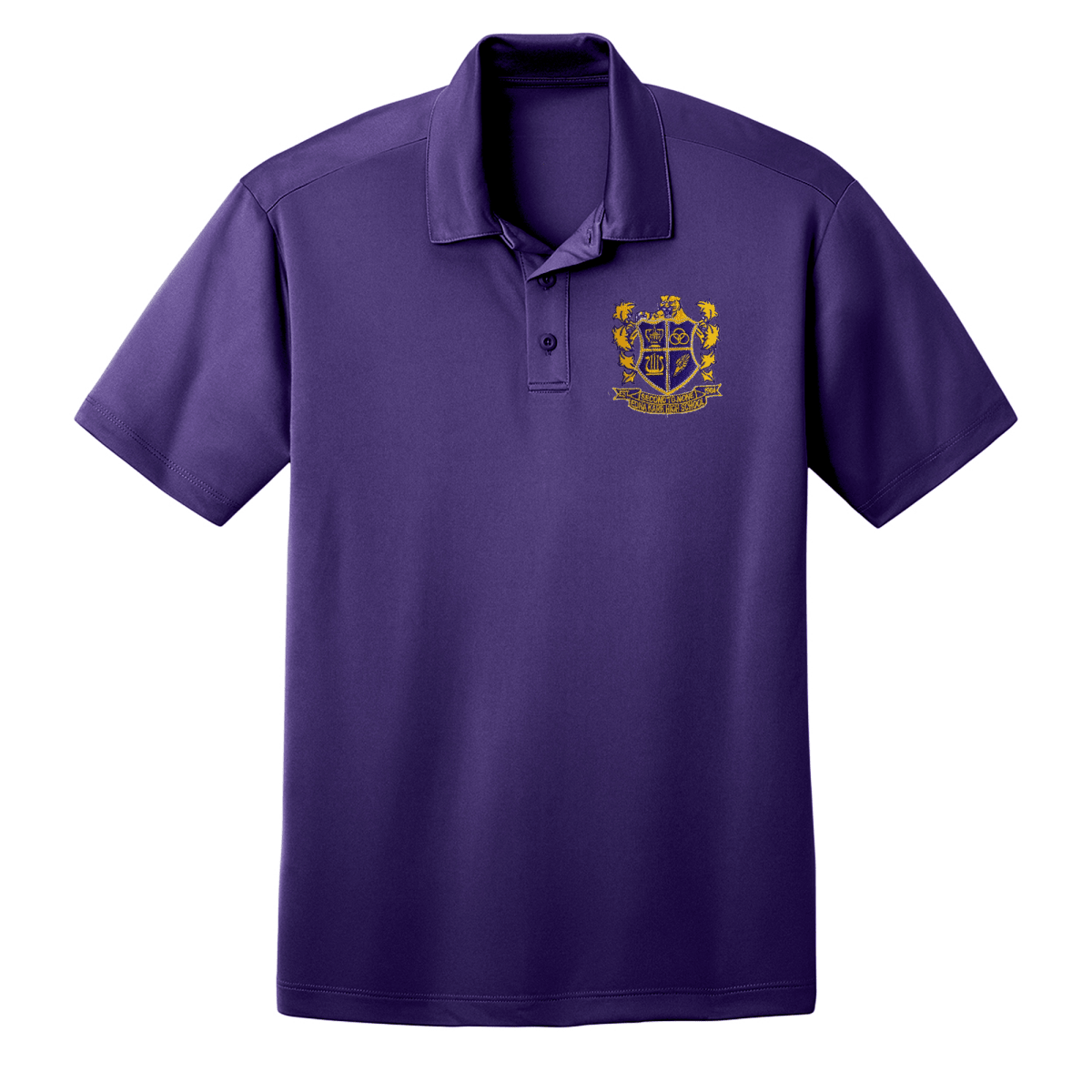 Edna Karr All Grades Purple Dri-Fit Polo - Logo Express Uniforms - School Uniforms