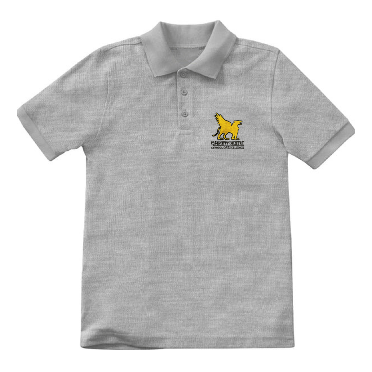 Emmett Gilbert 6th - 8th Sport Gray Polo - Logo Express Uniforms - School Uniforms