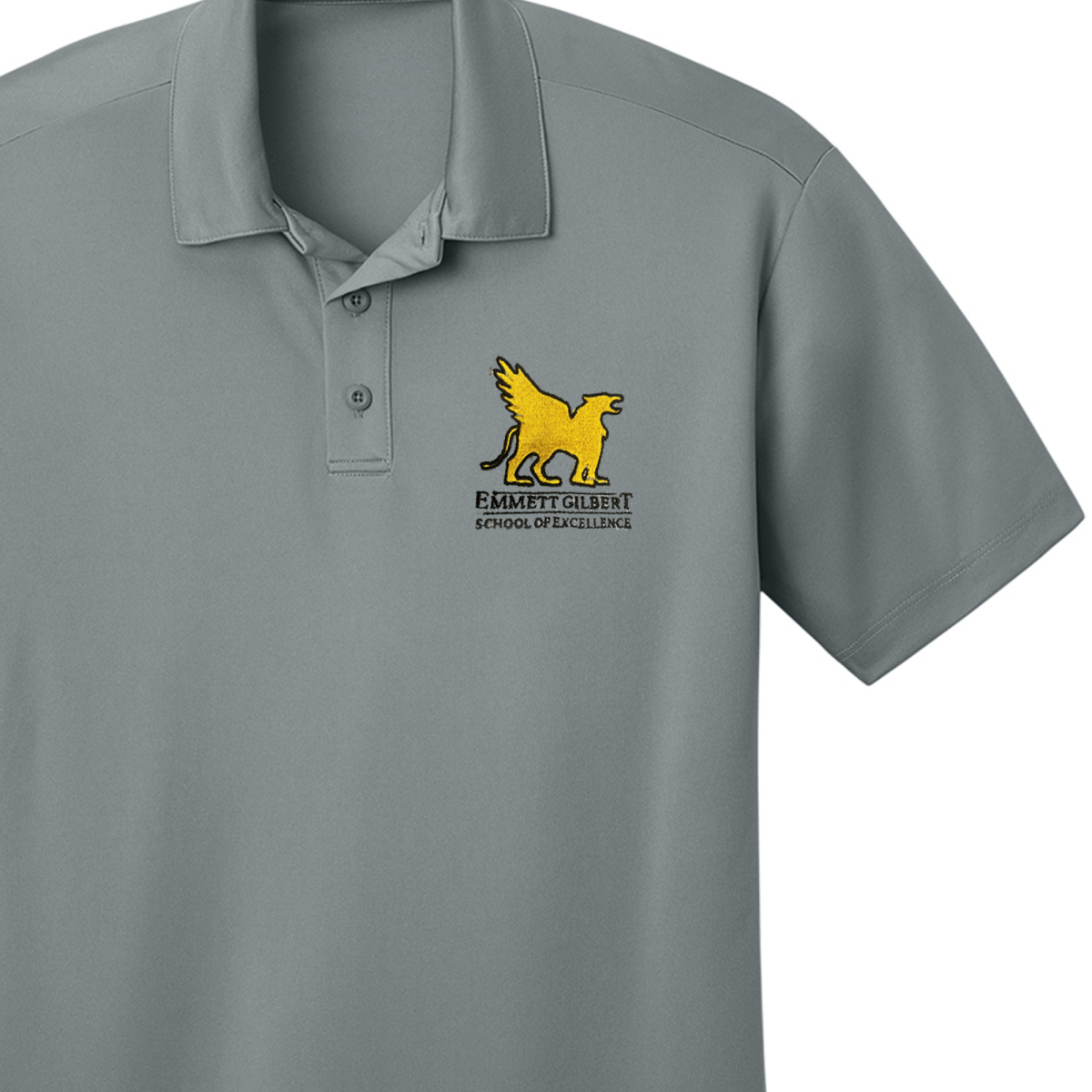 Emmett Gilbert 6th - 8th Sport Gray Polo - Logo Express Uniforms - School Uniforms