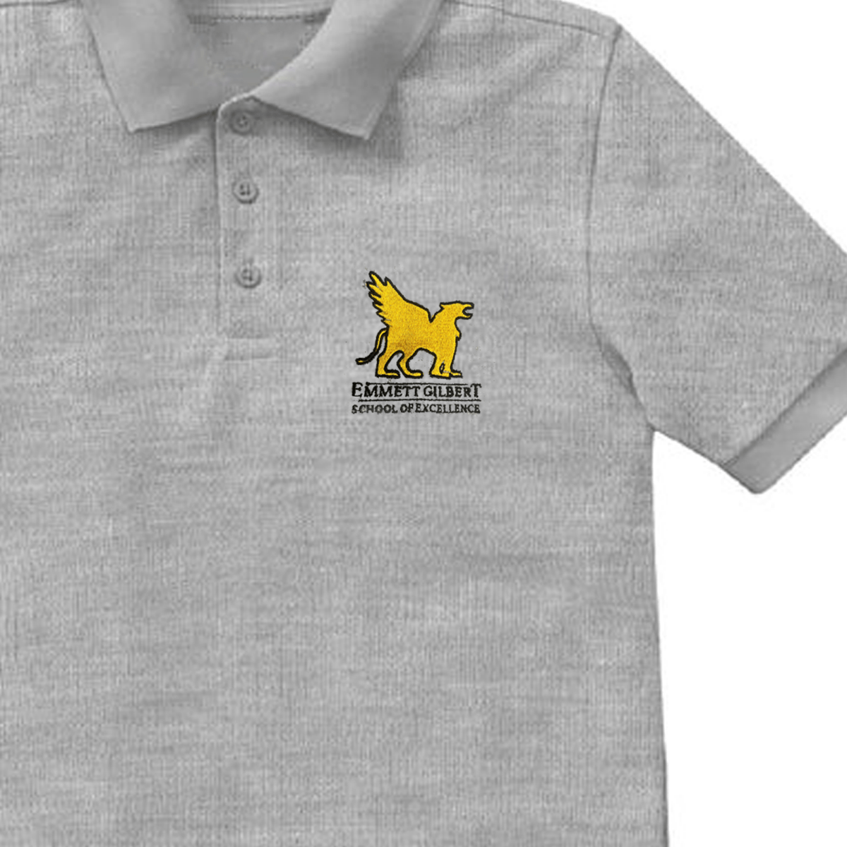 Emmett Gilbert 6th - 8th Sport Gray Polo - Logo Express Uniforms - School Uniforms