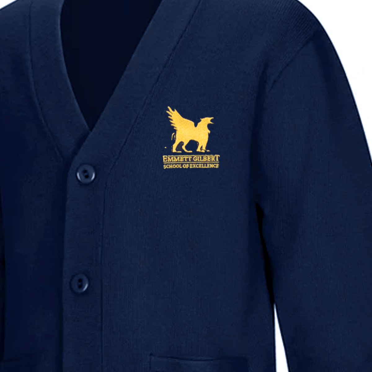 Emmett Gilbert Navy Cardigan V - Neck - Logo Express Uniforms - School Uniforms