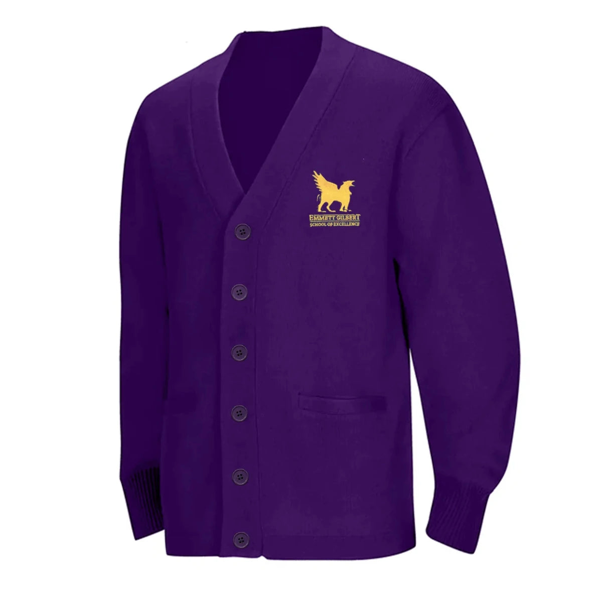 Emmett Gilbert PreK-Kindergarten Purple Cardigan - Logo Express Uniforms - School Uniforms