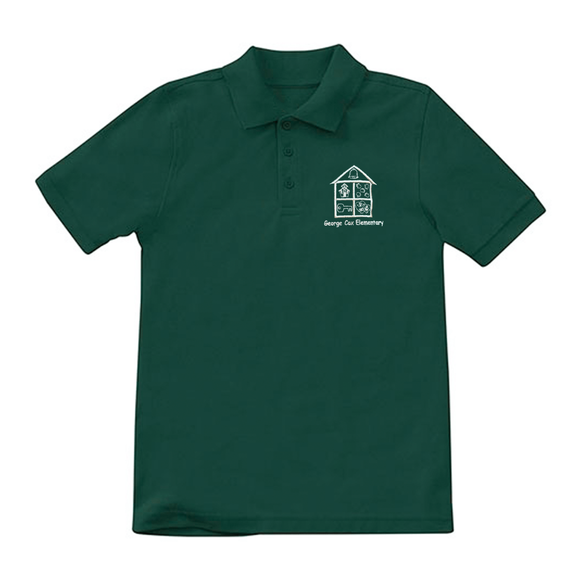 George Cox 1st - 5th Forest Green Polo - Logo Express Uniforms - School Uniforms