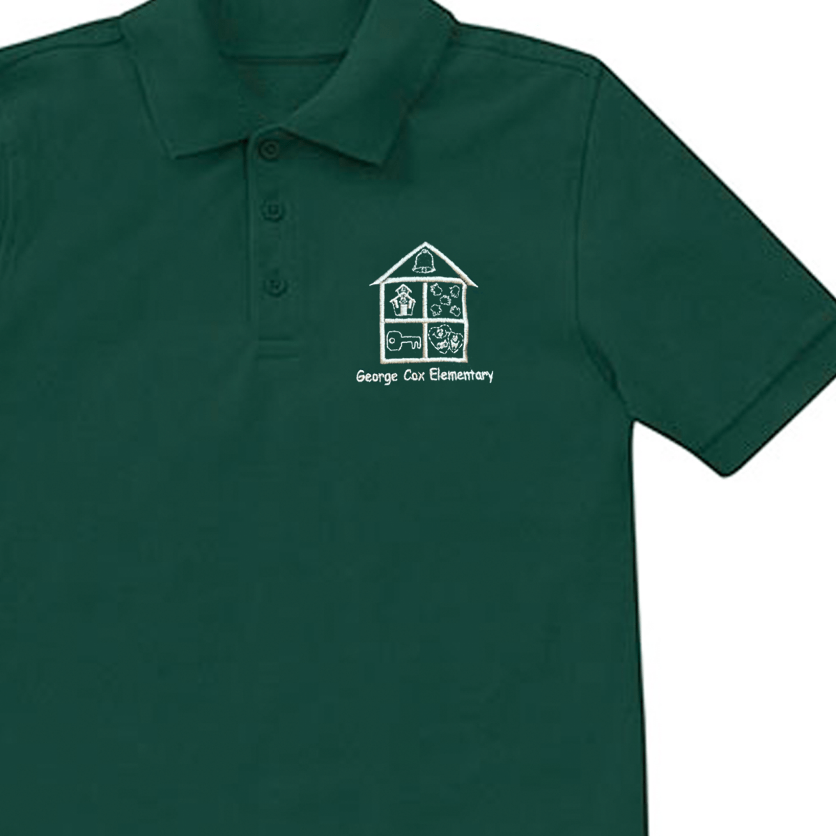 George Cox 1st - 5th Forest Green Polo - Logo Express Uniforms - School Uniforms