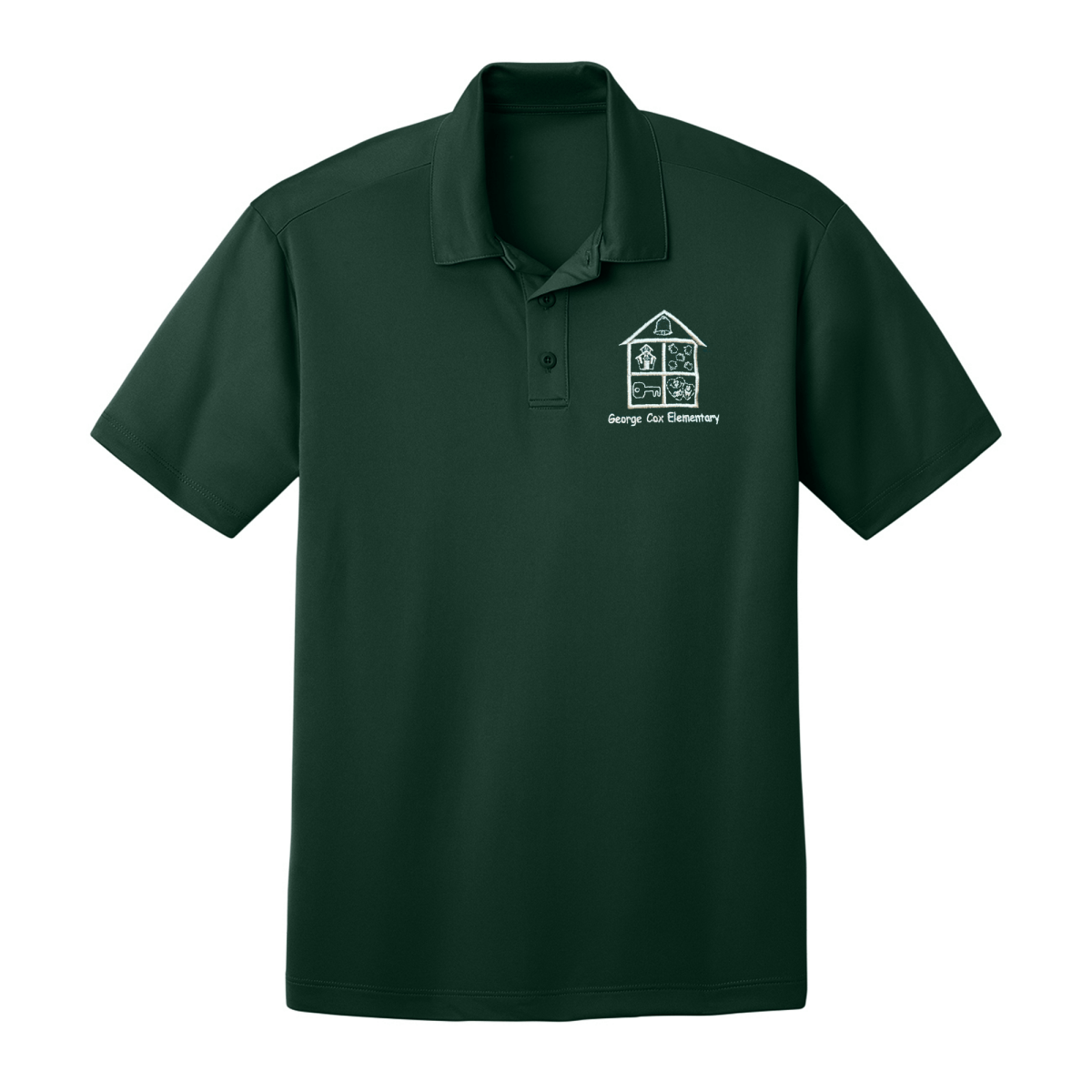 George Cox 1st - 5th Forest Green Polo - Logo Express Uniforms - School Uniforms