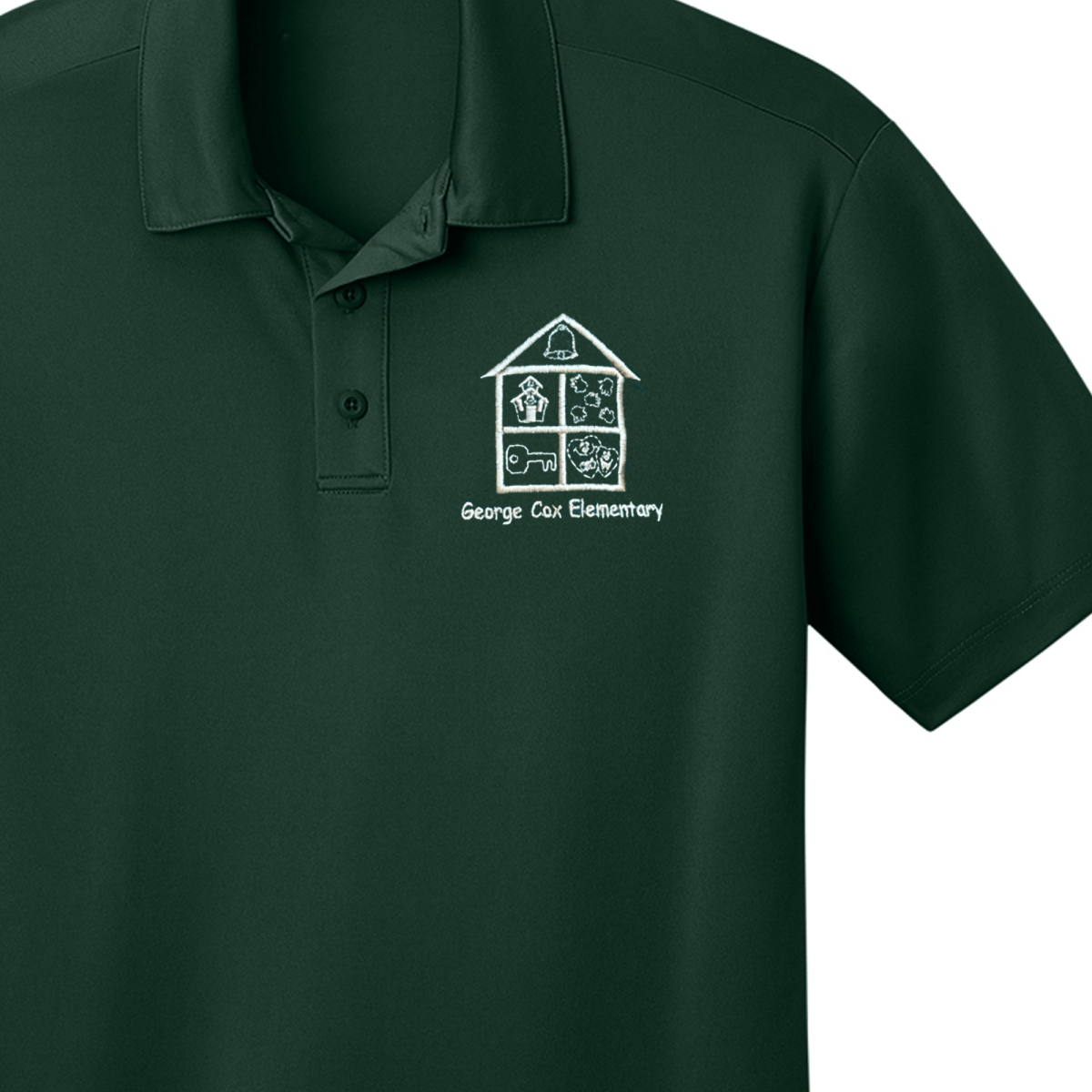 George Cox 1st - 5th Forest Green Polo - Logo Express Uniforms - School Uniforms
