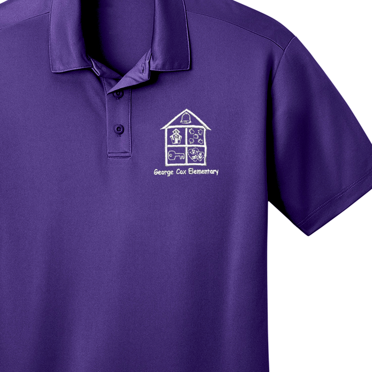 George Cox PreK - Kindergarten Purple Polo - Logo Express Uniforms - School Uniforms