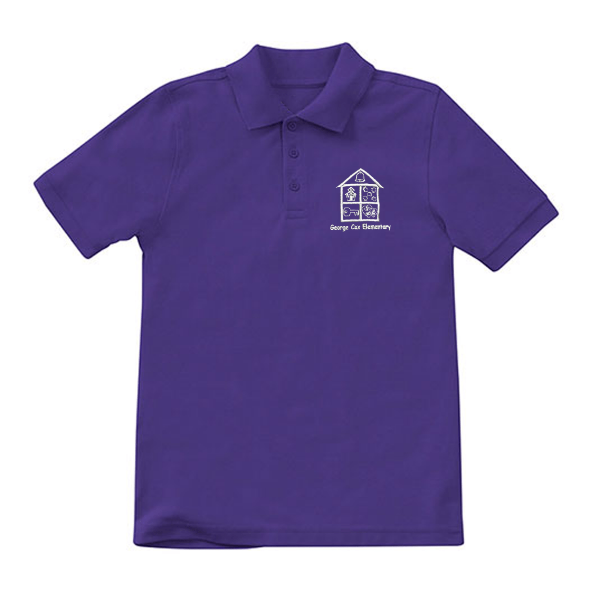 George Cox PreK - Kindergarten Purple Polo - Logo Express Uniforms - School Uniforms