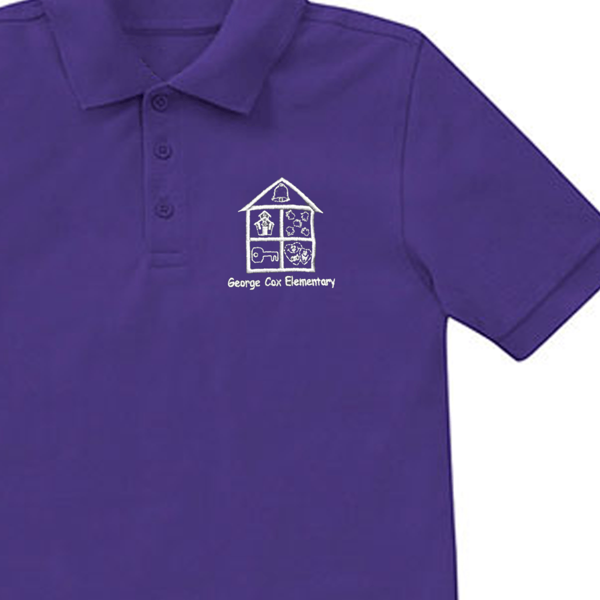 George Cox PreK - Kindergarten Purple Polo - Logo Express Uniforms - School Uniforms