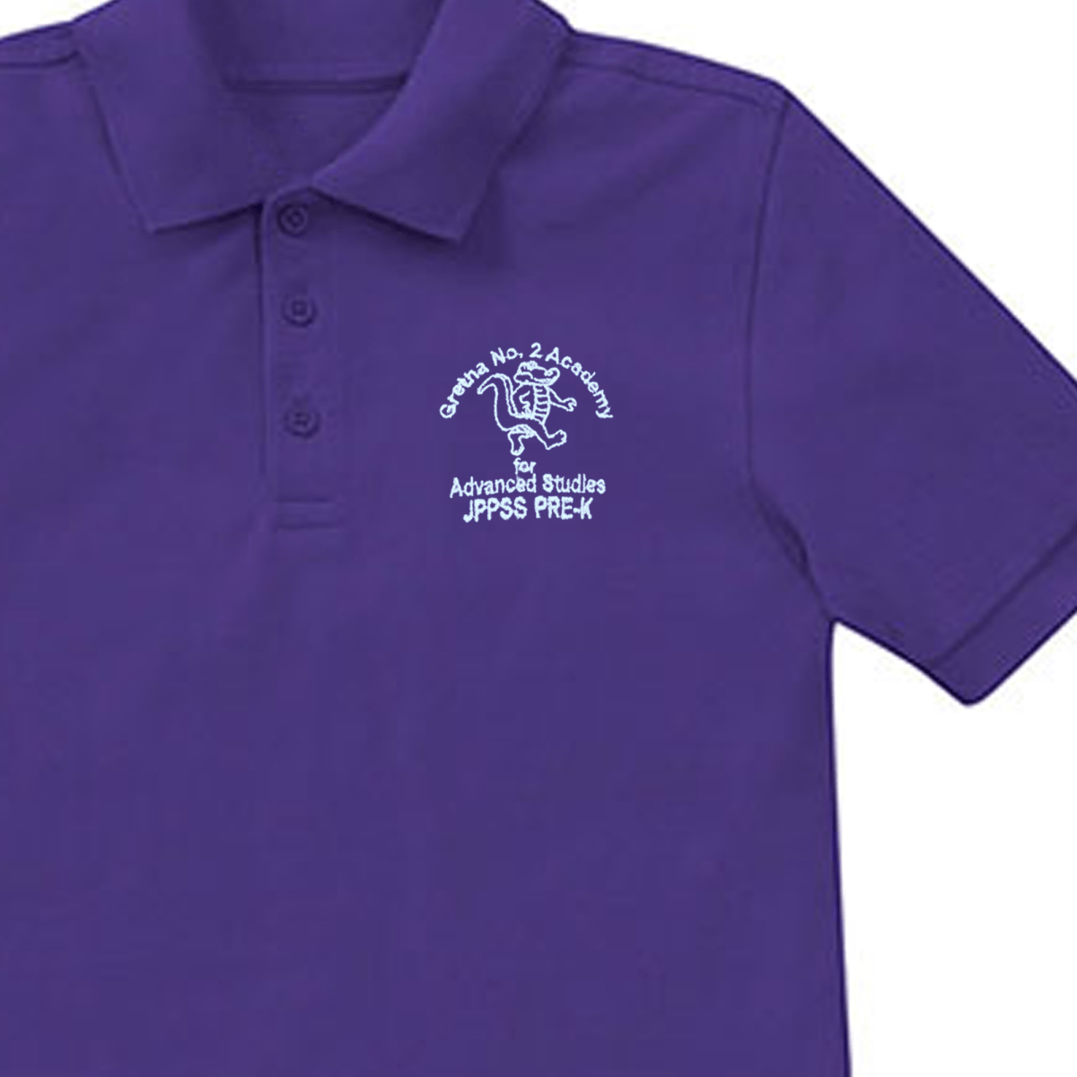 Gretna No. 2 PreK - Kindergarten Purple Polo - Logo Express Uniforms - School Uniforms