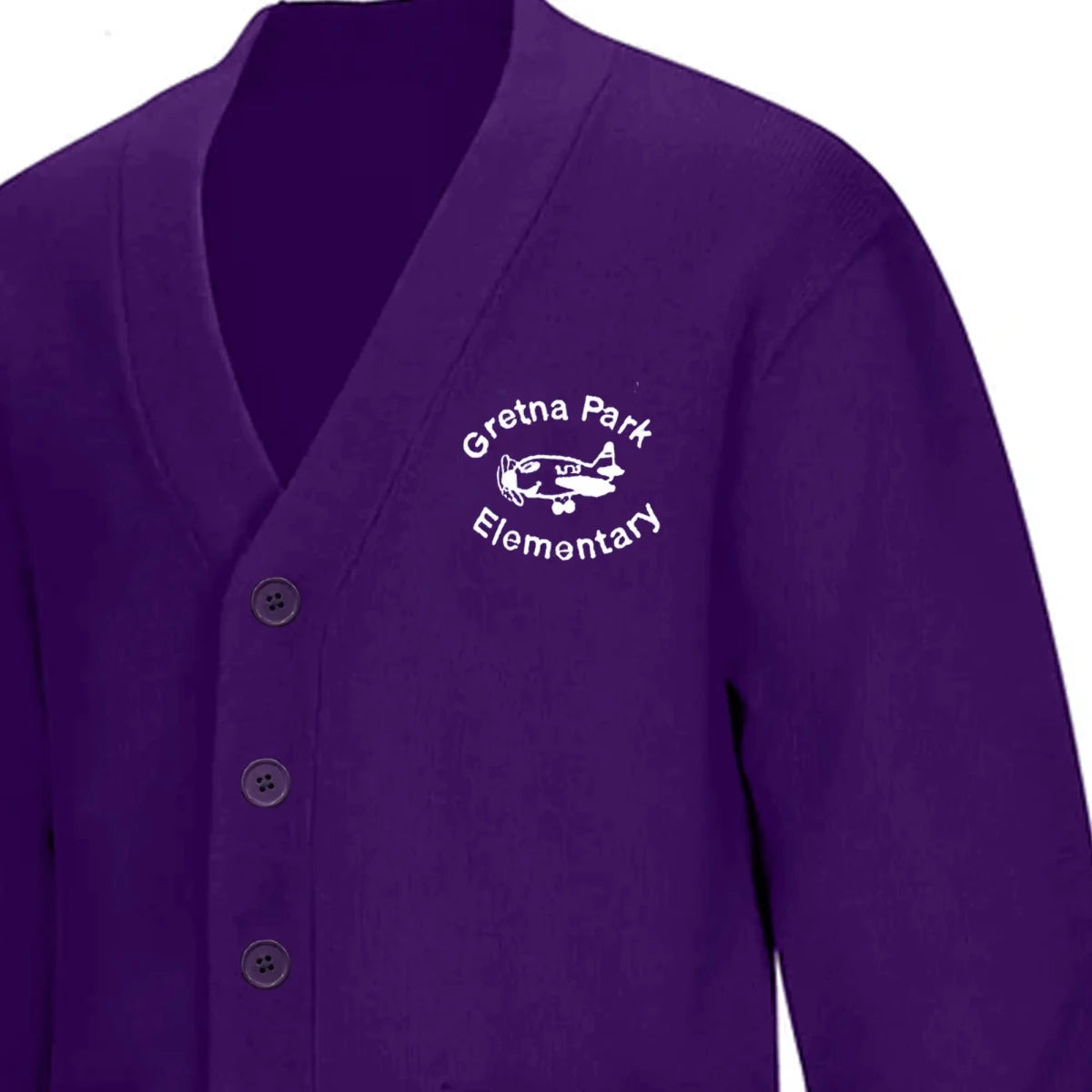 Gretna Park PreK–Kindergarten Purple Cardigan - Logo Express Uniforms - School Uniforms