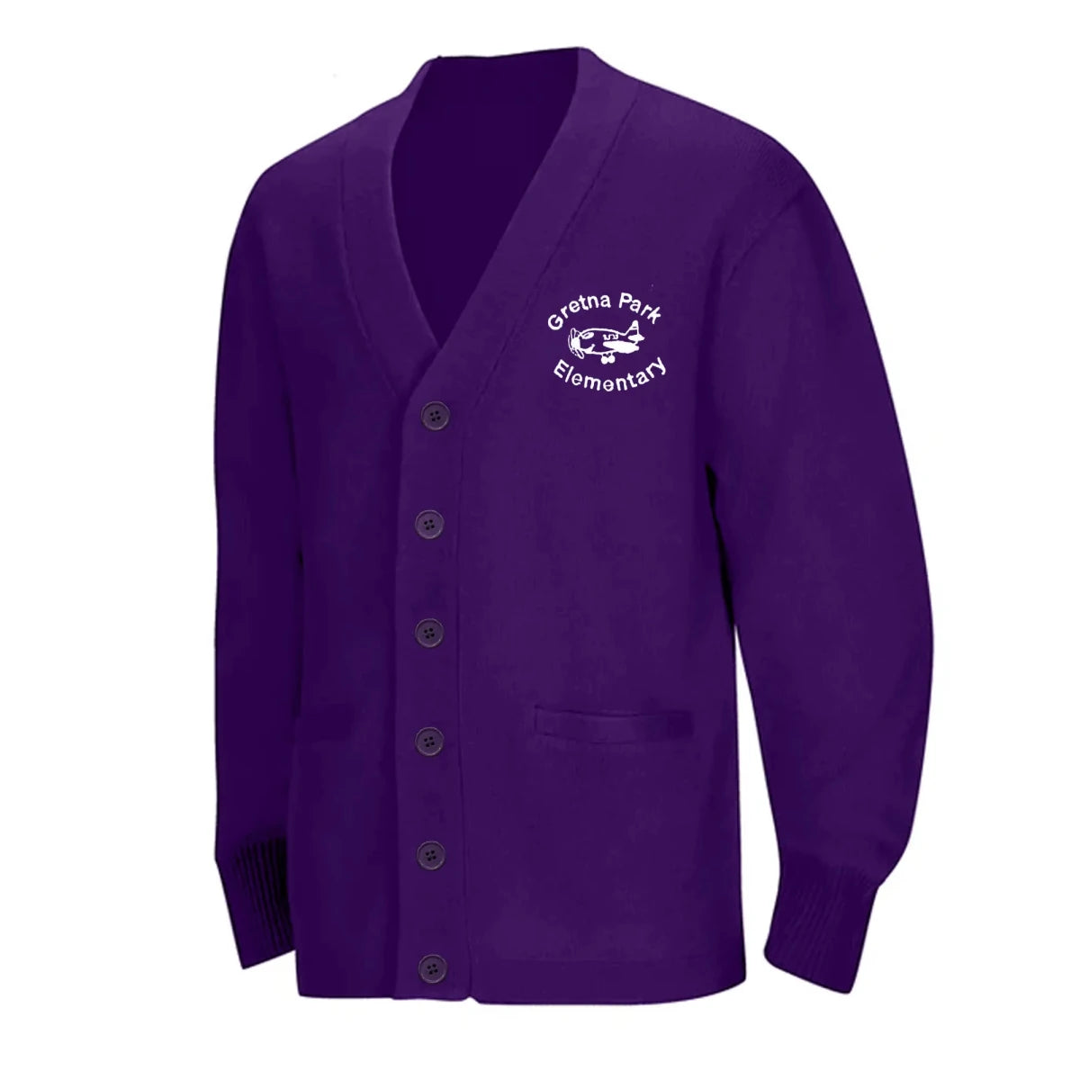 Gretna Park PreK–Kindergarten Purple Cardigan - Logo Express Uniforms - School Uniforms