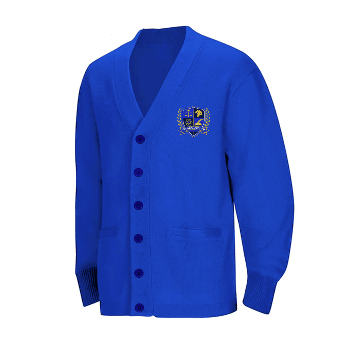 Isaac Joseph at Stella Worley 1st-5th Grade Royal Cardigan - Logo Express Uniforms - School Uniforms