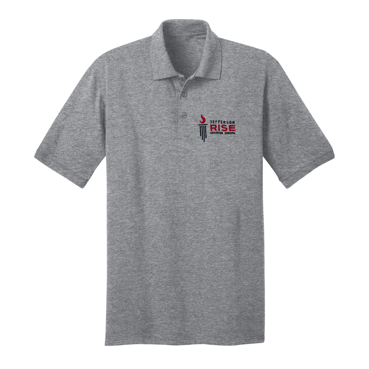Jefferson RISE 12th Grade Grey Polo - Logo Express Uniforms - School Uniforms