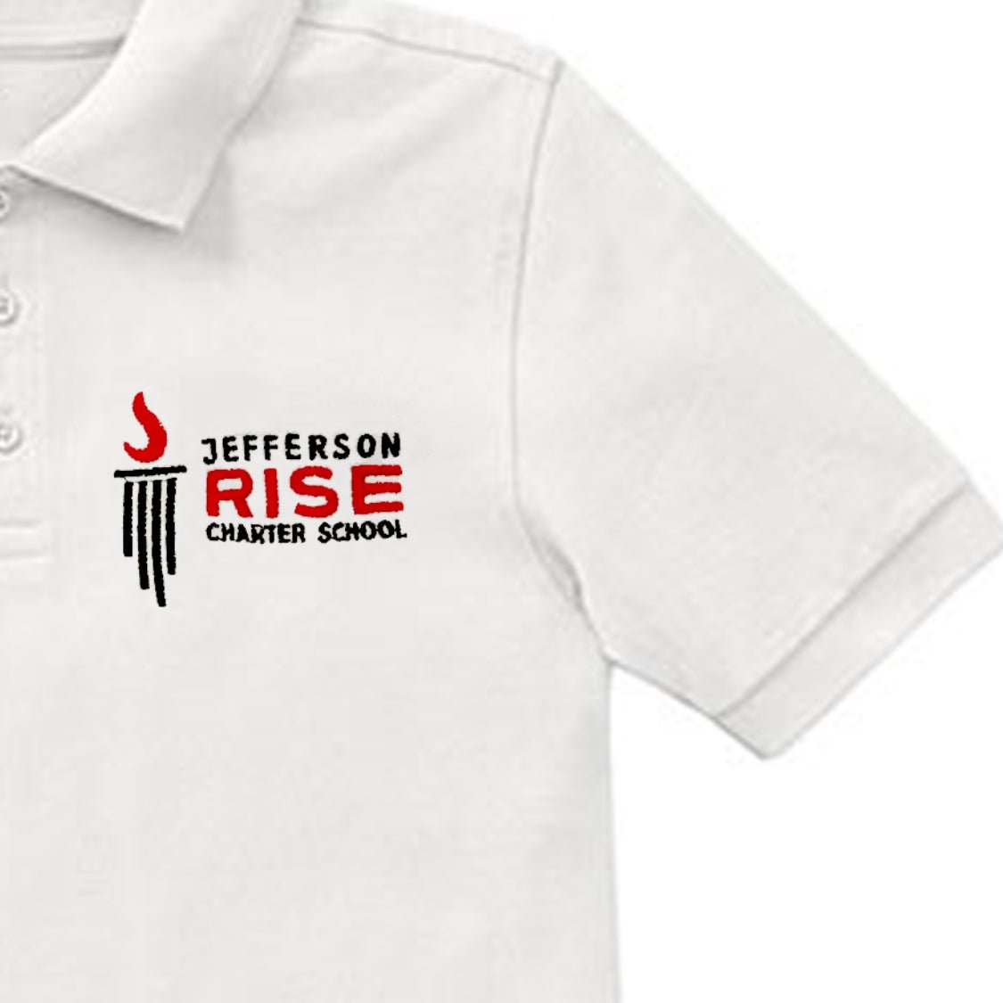 Jefferson RISE 9th - 11th Grade White Polo - Logo Express Uniforms - School Uniforms