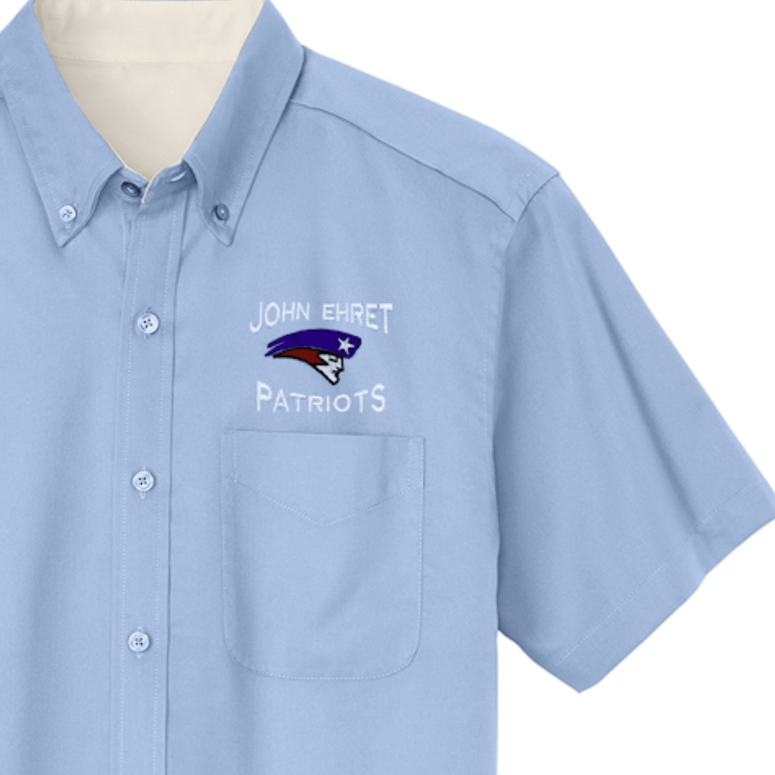 John Ehret 10th - 12th Grade Light Blue Oxford - Logo Express Uniforms - School Uniforms
