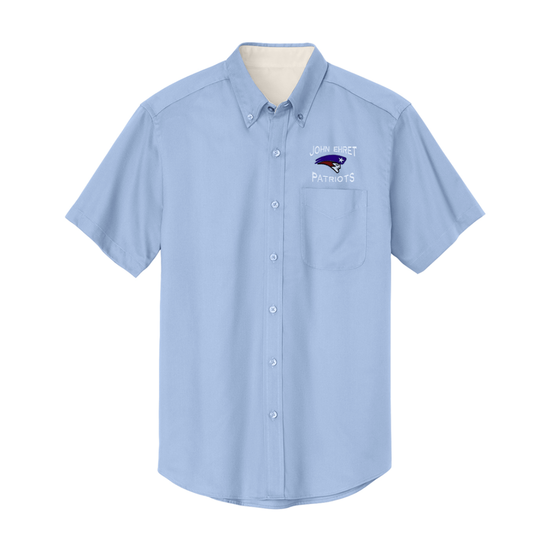 John Ehret 10th - 12th Grade Light Blue Oxford - Logo Express Uniforms - School Uniforms