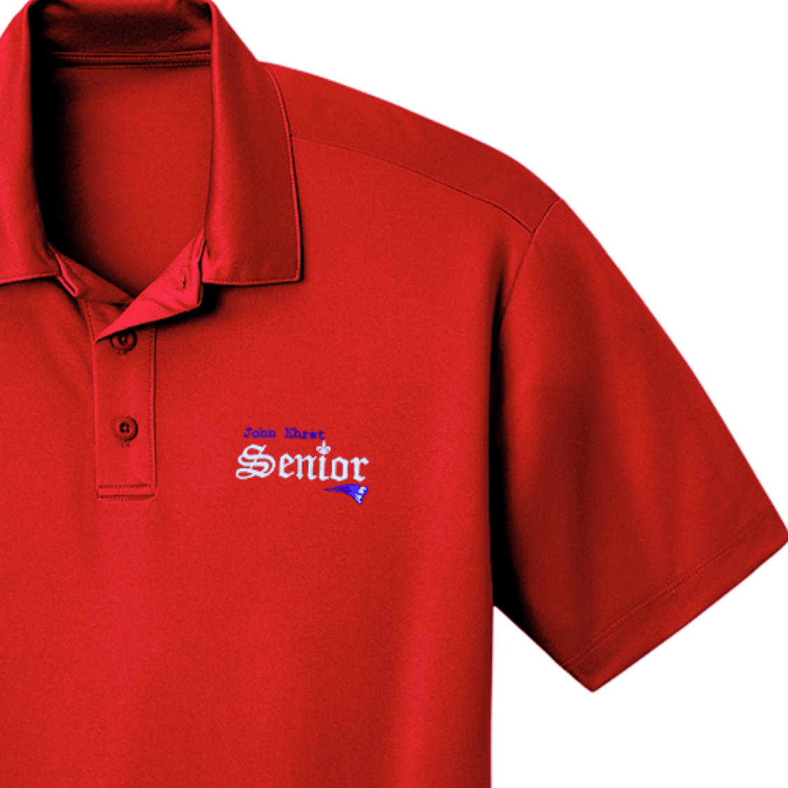 John Ehret 12th Grade Red Polo - Logo Express Uniforms - School Uniforms
