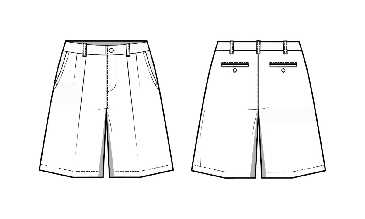 Kehoe France Schools Pleated Shorts Light Blue Twill - Logo Express Uniforms - School Uniforms