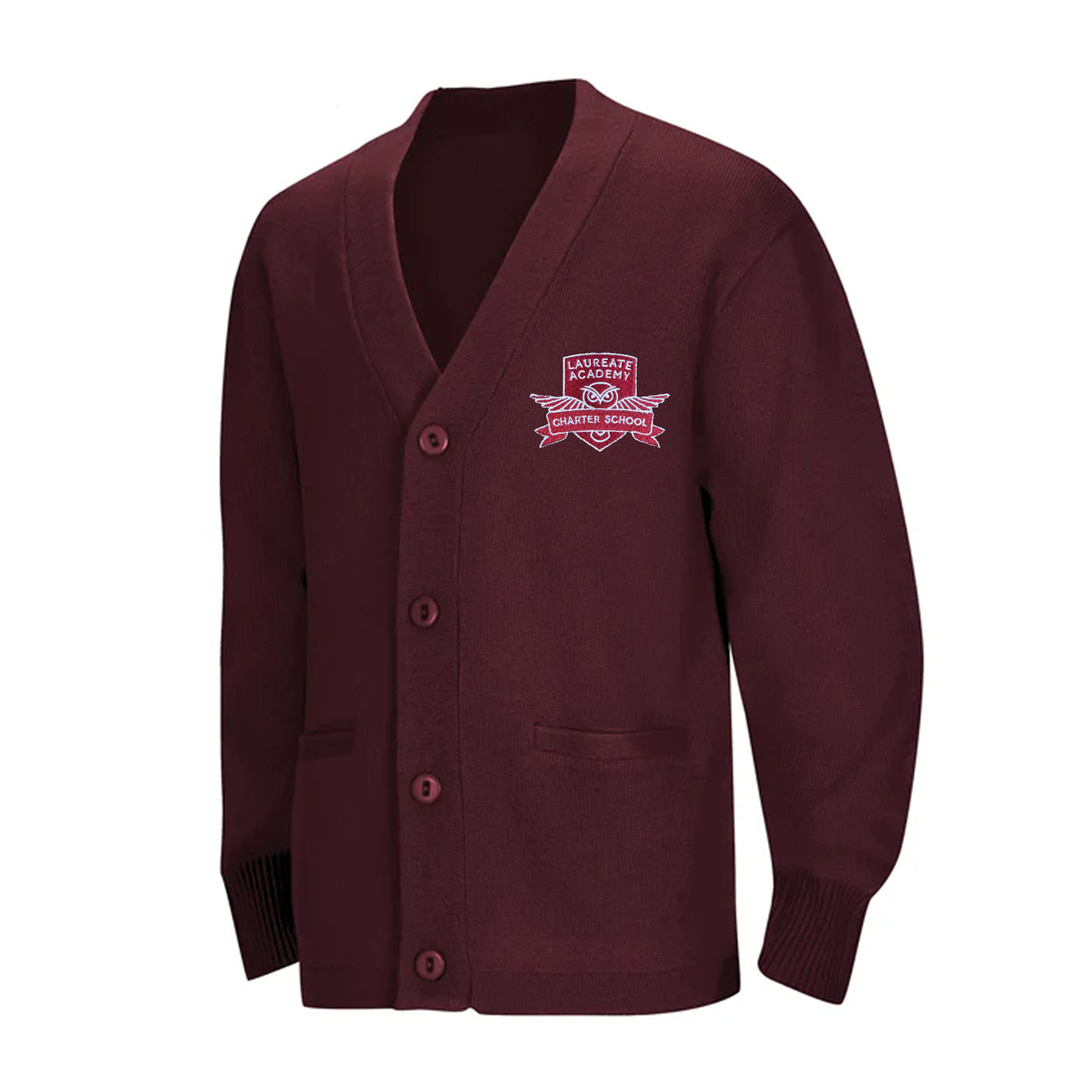 Laureate Charter Kinder 5th Grade Cardigan Marron