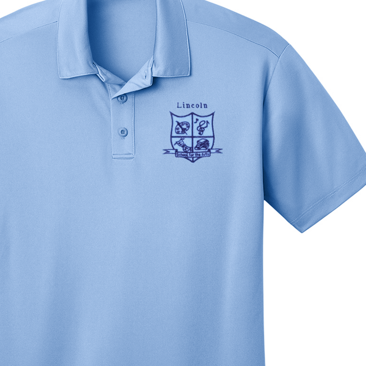 Lincoln 6th - 8th Light Blue Polo - Logo Express Uniforms - School Uniforms