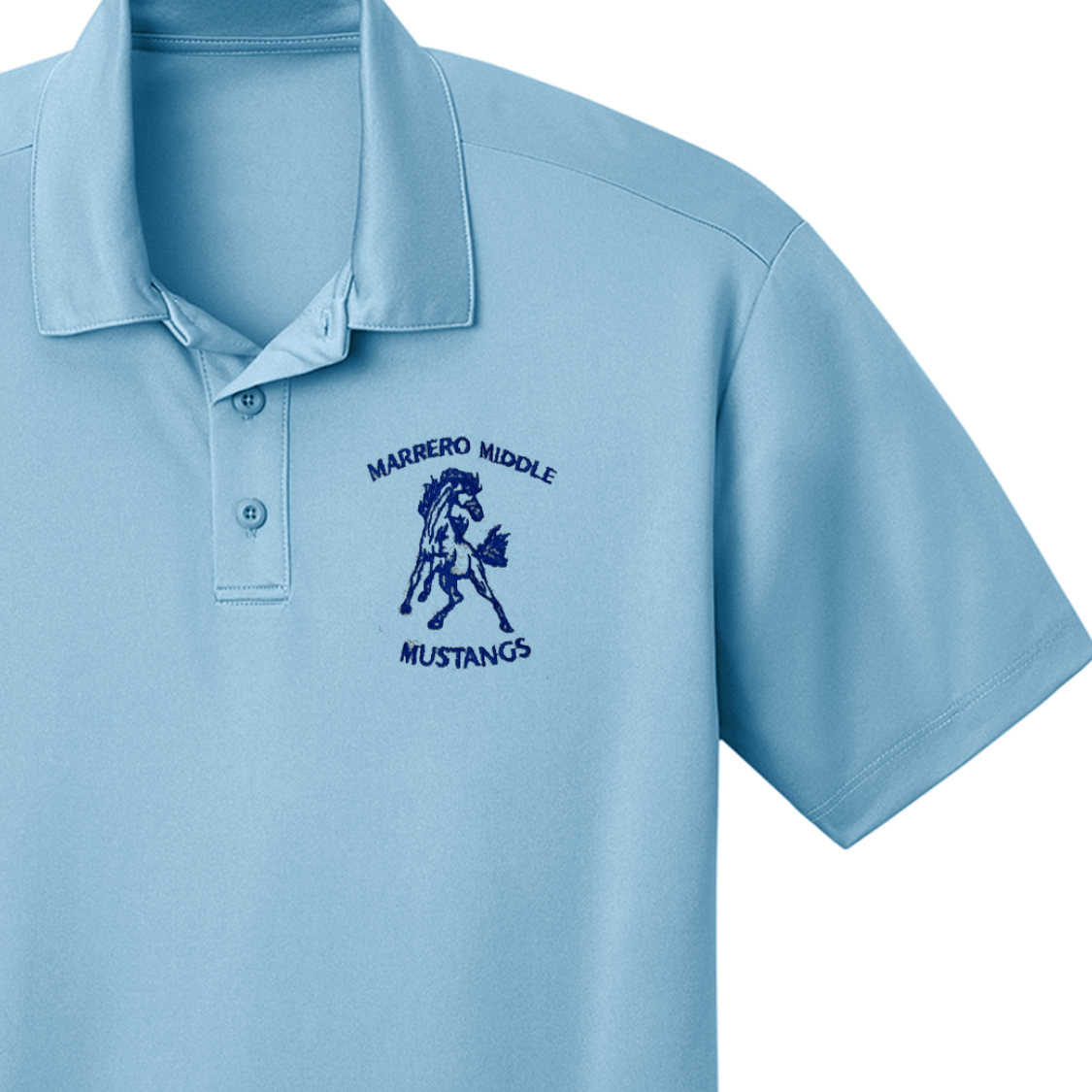 Marrero Middle 7th Grade Light Blue Polo - Logo Express Uniforms - School Uniforms