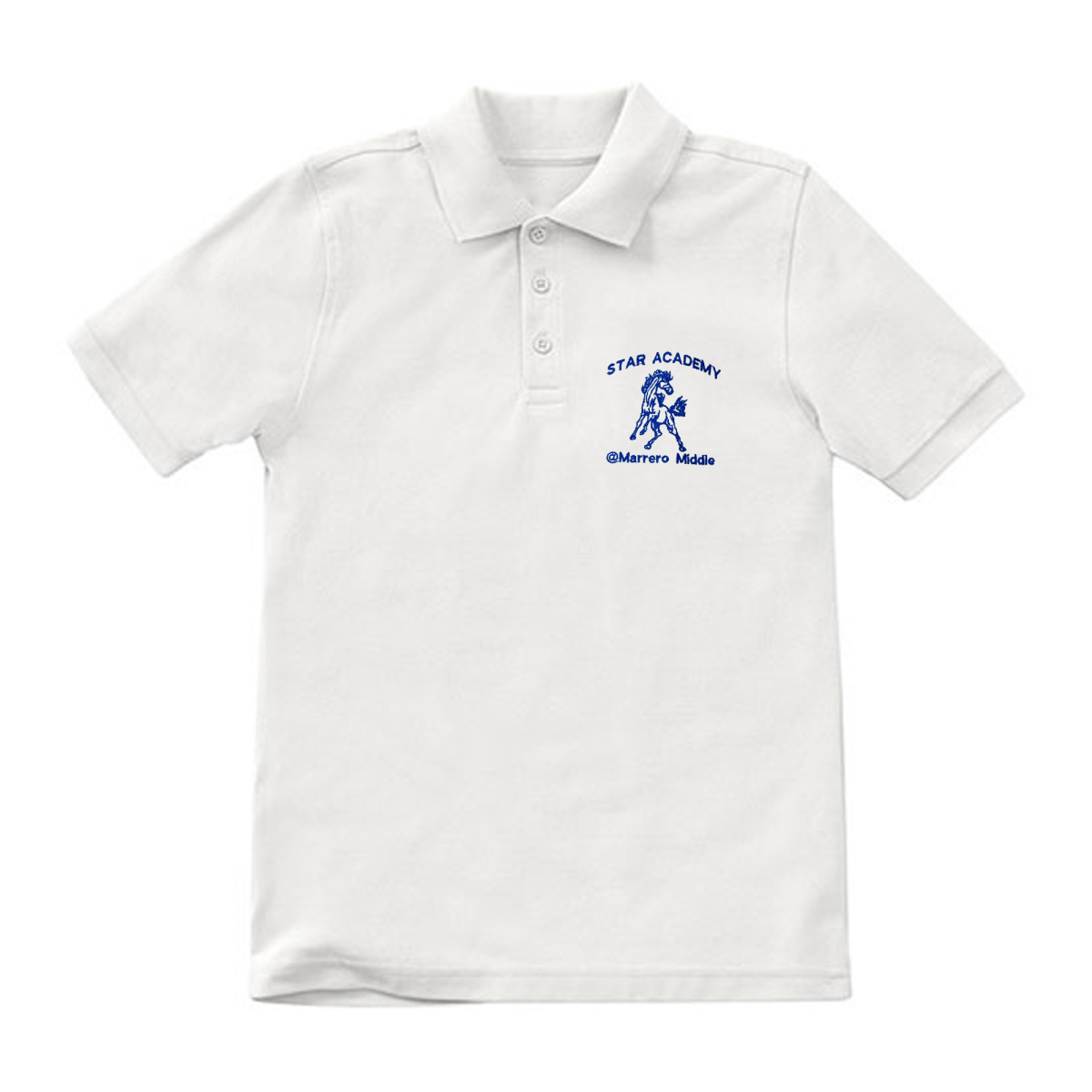 Marrero Middle Star Academy White Polo - Logo Express Uniforms - School Uniforms