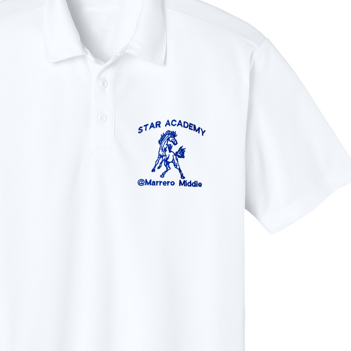 Marrero Middle Star Academy White Polo - Logo Express Uniforms - School Uniforms