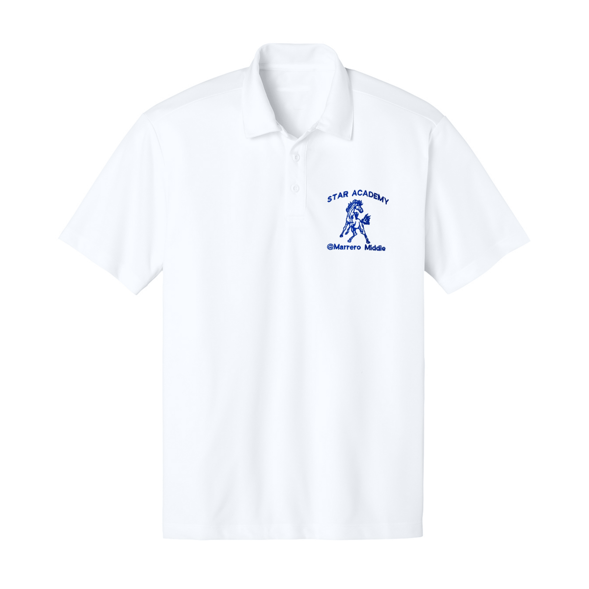 Marrero Middle Star Academy White Polo - Logo Express Uniforms - School Uniforms