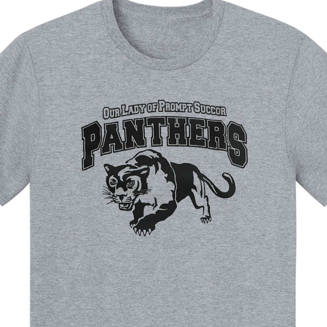 OLPS P.E. Grey T-Shirt PreK–7th Grades - Logo Express Uniforms - School Uniforms