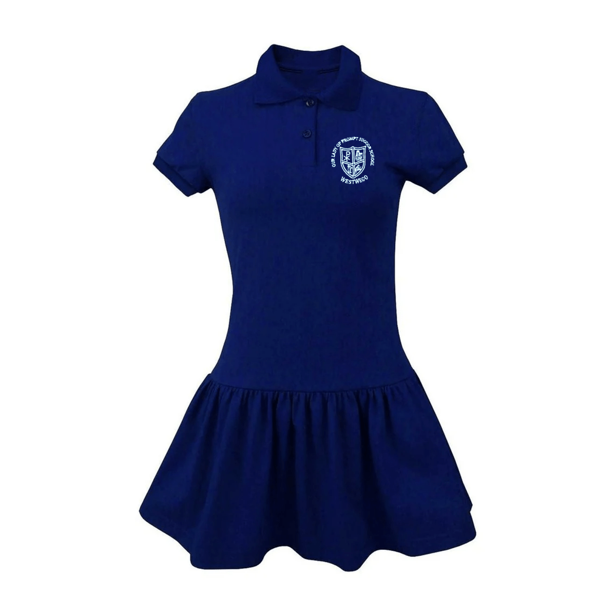 OLPS PreK - 3rd/4th Navy Pleated knit Dress for Girls - Logo Express Uniforms - School Uniforms