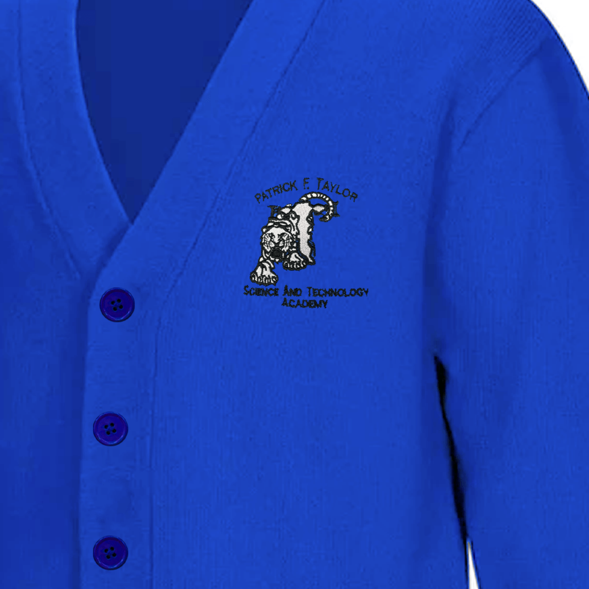 Patrick Taylor Royal Cardigan V - Neck - Logo Express Uniforms - School Uniforms