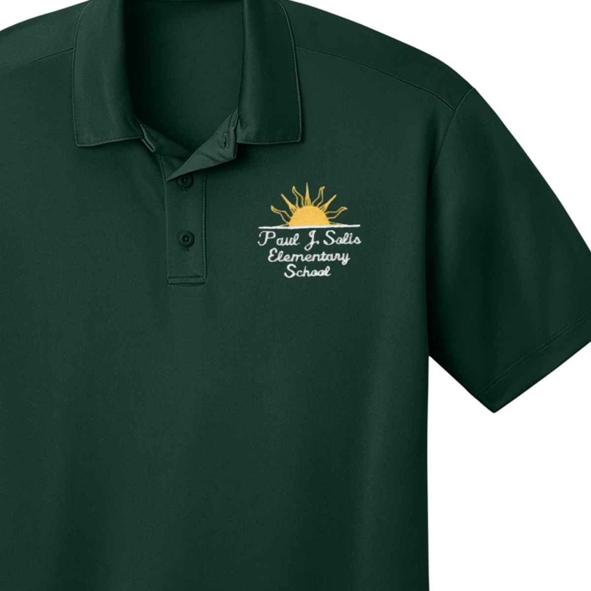 Paul J. Solis 1st - 5th Forest Green Polo - Logo Express Uniforms - School Uniforms