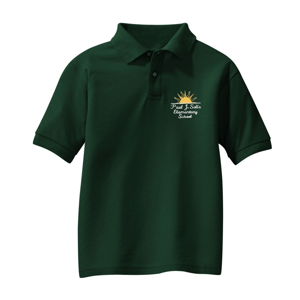 Paul J. Solis 1st - 5th Forest Green Polo - Logo Express Uniforms - School Uniforms