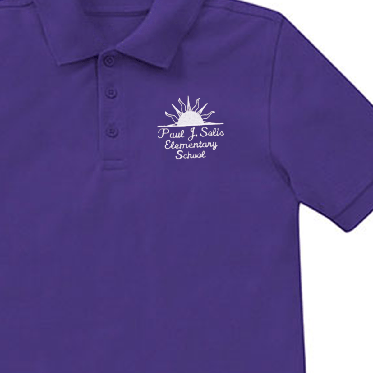 Paul J. Solis PreK - Kindergarten Purple Polo - Logo Express Uniforms - School Uniforms