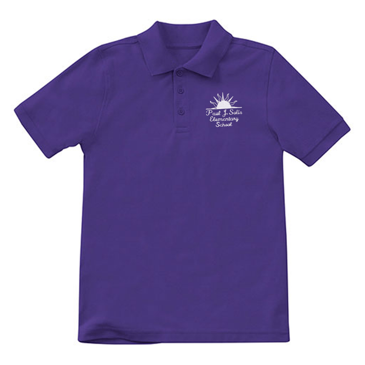 Paul J. Solis PreK - Kindergarten Purple Polo - Logo Express Uniforms - School Uniforms