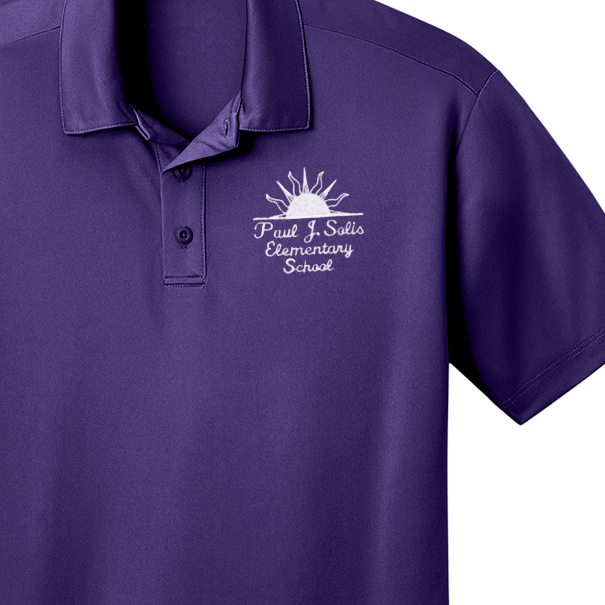 Paul J. Solis PreK - Kindergarten Purple Polo - Logo Express Uniforms - School Uniforms