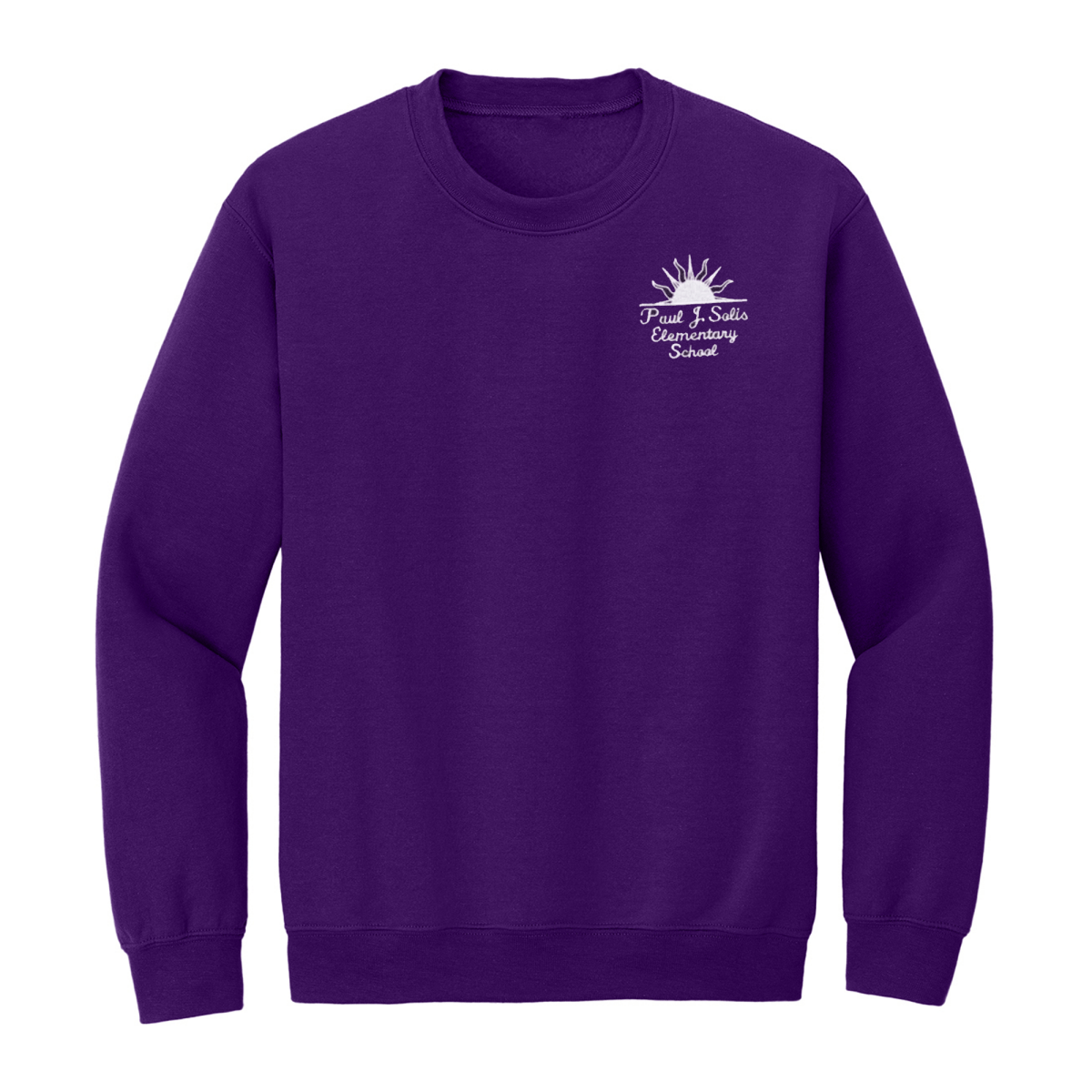 Paul J. Solis Purple Sweatshirt - Logo Express Uniforms - School Uniforms