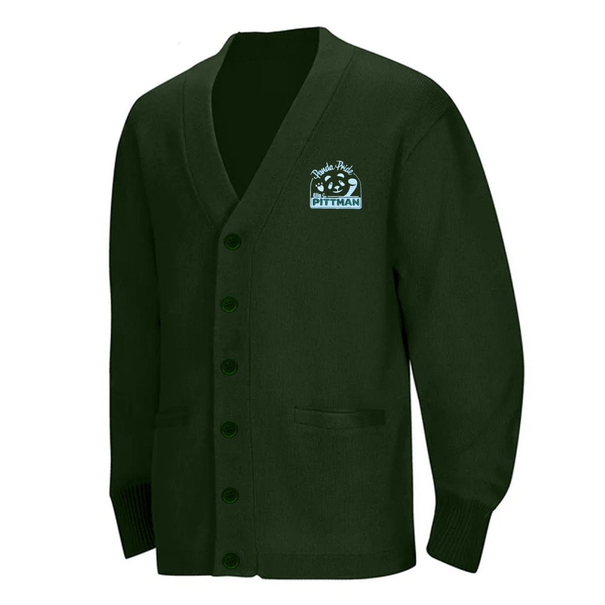 Pittman Forest Green Cardigan V - Neck - Logo Express Uniforms - School Uniforms
